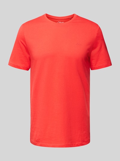 s.Oliver RED LABEL T-shirt z nadrukiem z logo Pomarańczowy 2