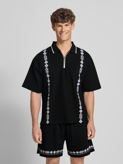 Review X MATW Poloshirt met korte ritssluiting Zwart - 4