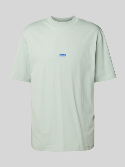 Hugo Blue T-shirt met labelpatch, model 'Nieros' Mintgroen - 2
