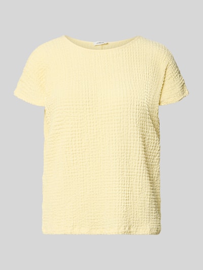 s.Oliver RED LABEL t-shirt o kroju relaxed fit z fakturowanym wzorem Jasnożółty 2