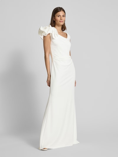 Vera Mont Abendkleid mit seitlicher Raffung Offwhite 1