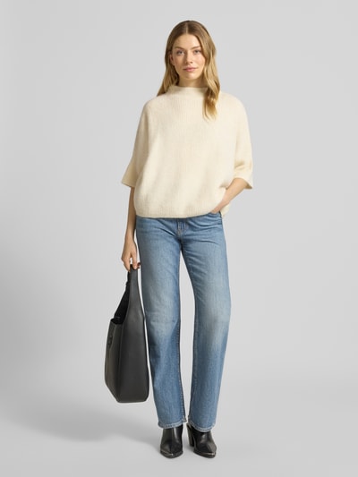 Someday Strickpullover aus Alpaka-Mix mit Stehkragen Modell 'Talene' Offwhite 1