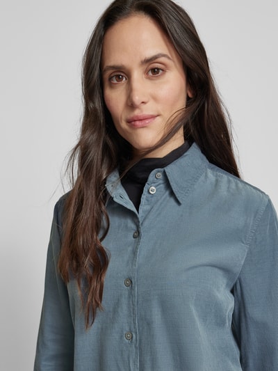 Marc O'Polo Regular fit overhemdblouse van fijne corduroy Rookblauw - 3