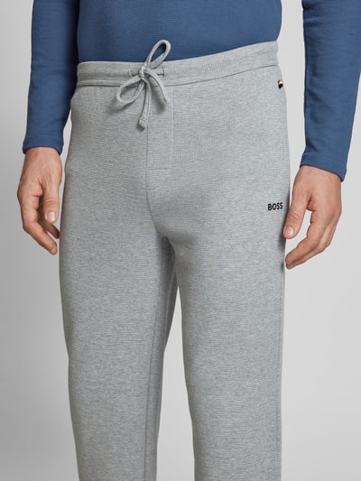 BOSS Straight Leg Sweatpants mit Strukturmuster Mittelgrau 3