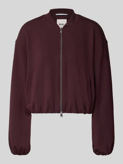 Brax Bluza rozpinana o kroju regular fit z Mieszanka wiskozy Bordowy 1