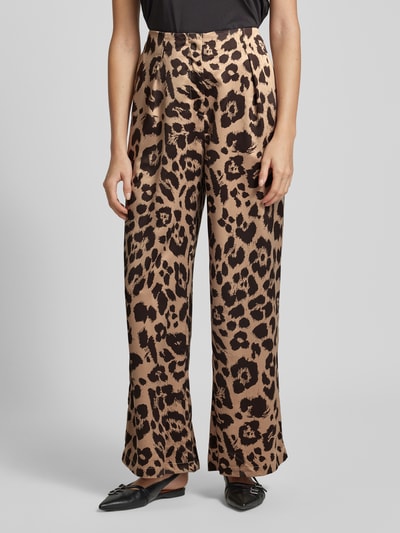 Vero Moda Relaxed Fit Culotte mit Animal-Print Modell 'MERLE' Mittelbraun 4