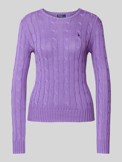 Polo Ralph Lauren Strickpullover mit Logo-Stitching Modell 'JULIANNA' Violett 2