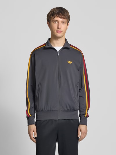 adidas Originals Regular Fit Trainingsjacke mit mehrfarbigen Kontraststreifen Modell 'FIREBIRD TT' Anthrazit 4