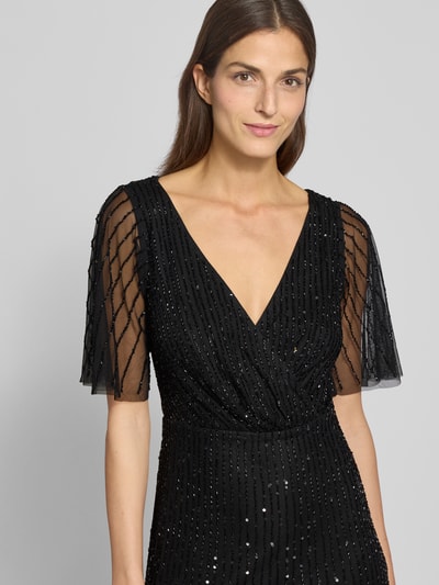 LACE & BEADS Abendkleid mit V-Ausschnitt Black 3