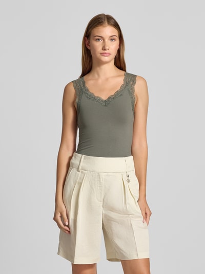 Pieces Slim fit tanktop van viscosemix, model 'BARBERA' Middengrijs - 4