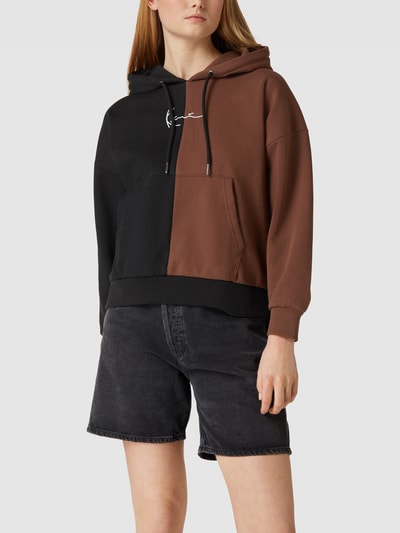 KARL KANI Hoodie met labelstitching, model 'SMALL SIGNATURE' Zwart - 4