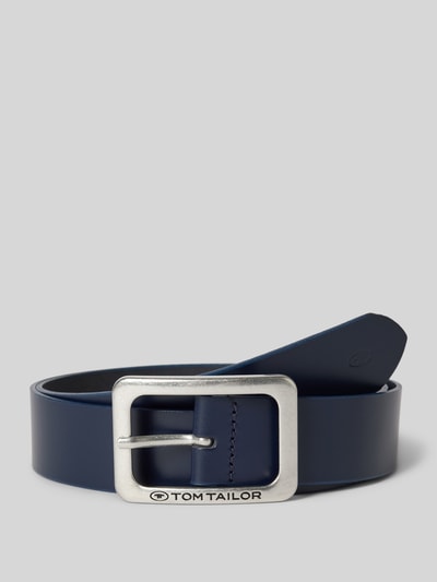 Tom Tailor Leren riem in effen design, model 'EVE' Donkerblauw - 1