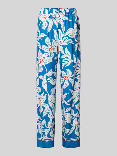 Productfoto, Stoffhose uit viscose model 'Rylie' van GUIDO MARIA KRETSCHMER WOMAN, relaxed fit, blauw-wit allover bloemenprint, elastische taille, zachte textuur