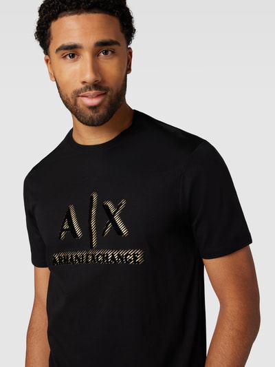 ARMANI EXCHANGE T-shirt z napisem z logo Czarny 3