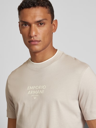 Emporio Armani T-shirt met labelprint Beige - 3