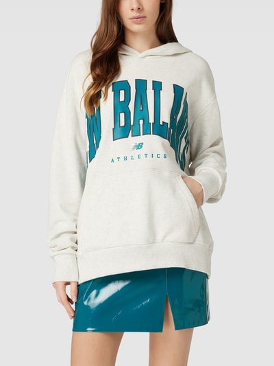 New Balance Hoodie in gemêleerde look, model 'Athletics Warped Class' Middengrijs gemêleerd - 4