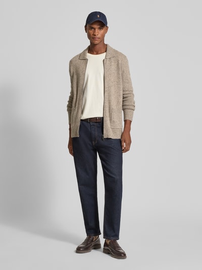 Christian Berg Men Cardigan met tweewegritssluiting Taupe - 1