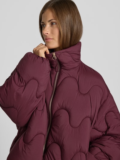 Jake*s Casual Loose Fit Steppjacke mit Stehkragen Pflaume 3