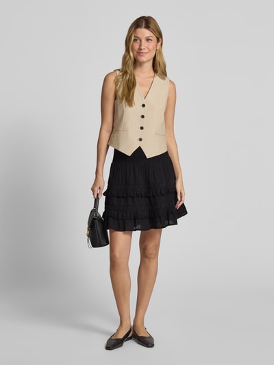 mbyM Knielanger Rock mit Lochstickerei Modell 'Viljana' Black 1