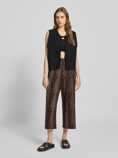 Pieces Regular fit culotte in kreuklook, model 'FLORA' Zand - 1