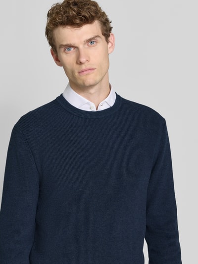 MCNEAL Strickpullover mit gerippten Abschlüssen Marine Melange 3