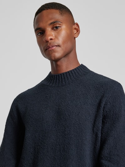 Drykorn Gebreide pullover met opstaande kraag, model 'ZAYYN' Marineblauw - 3