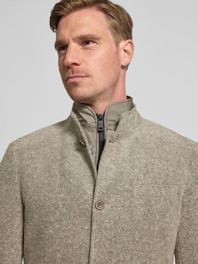 Roy Robson Slim fit colbert met opstaande kraag en borstzak Beige - 3