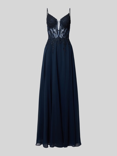 Luxuar Sukienka wieczorowa z dekoltem w kształcie serca Ciemnoniebieski 2