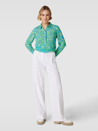 COMMA Longbluse mit Allover-Muster Aqua 1