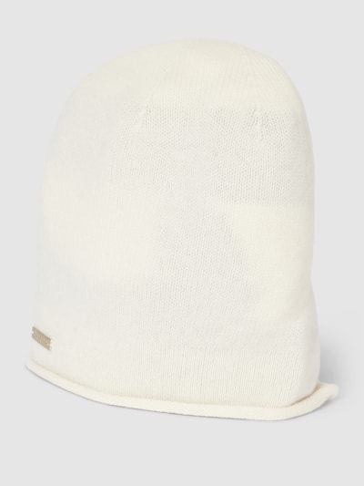 Seeberger Beanie met labeldetail Offwhite - 1