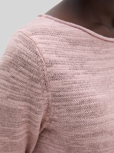 Marc O'Polo Slim Fit Pullover aus Baumwoll-Leinen-Mix Rosa 3
