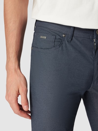 Brax Straight fit chino met 5-pocketmodel, model 'Cadiz' Marineblauw - 3