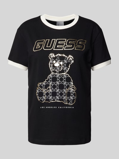 Guess Activewear T-shirt met label- en motiefprint Zwart - 1