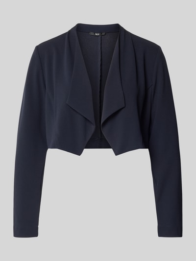 Produktfoto, Regular Fit Jacke mit Wasserfallkragen von zero in dunkelblauem Elastischer-Material-Mix, Cropped, strukturierte Oberfläche.