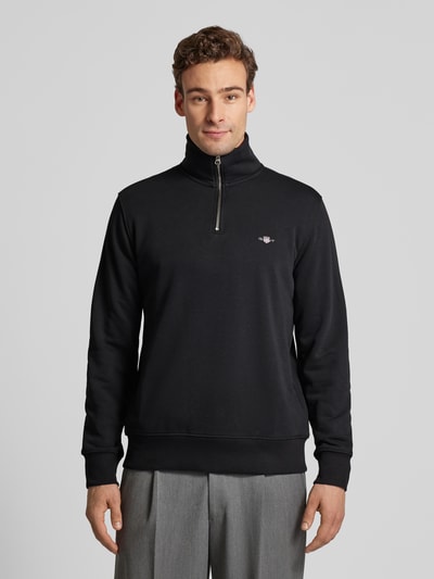 Gant Sweatshirt mit Label-Stitching Black 4