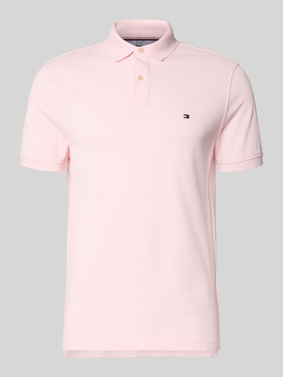 Produktfoto, Regular Fit Poloshirt aus Baumwoll-Mix von Tommy Hilfiger, jasnoróżowy, krój regular fit, logo, krótki rękaw, materiał piké