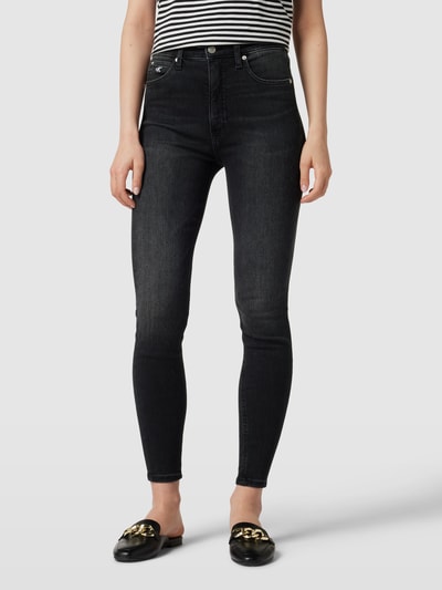 Calvin Klein Jeans High Rise Jeans mit Label-Stitching Black 4