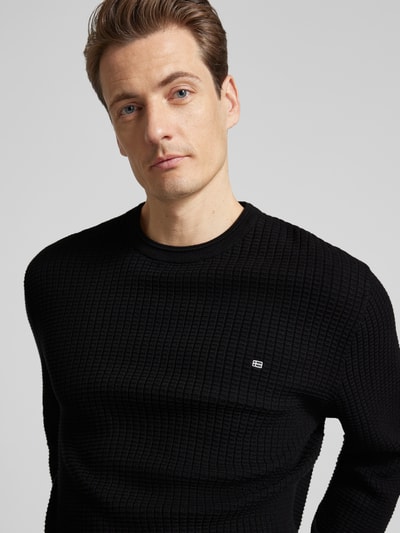 Christian Berg Men Strickpullover mit Logo-Stitching Black 3