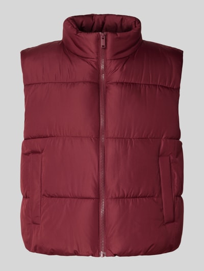 Pieces Regular fit bodywarmer met opstaande kraag, model 'BEE NEW' Donkerrood - 2