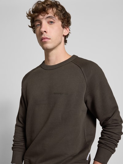 Marc O'Polo Denim Relaxed Fit Sweatshirt aus reiner Baumwolle Dunkelbraun 3