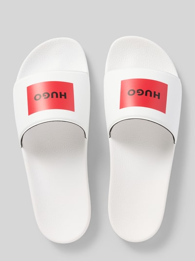 HUGO Slippers met labelpatch, model 'Timein' Wit - 3
