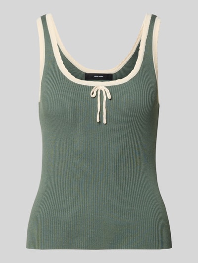 Produktfoto, Slim Fit Tank Top aus Viskose-Mix Modell 'BARDOT' von Vero Moda, unifarben, breite Träger, Rippstrick, U-Ausschnitt