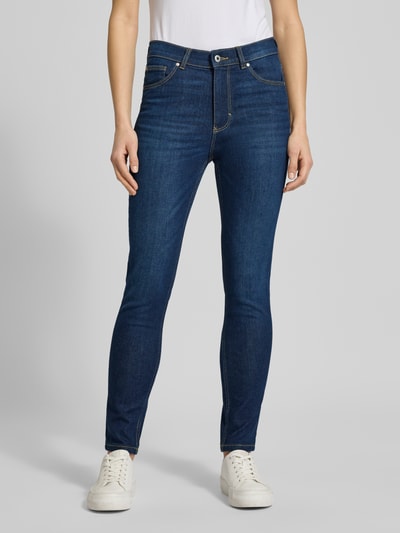 Jake*s Casual Slim Fit Jeans im 5-Pocket-Design Dunkelblau Melange 4