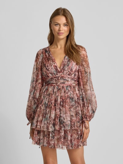 Jake*s Cocktail Sukienka koktajlowa z paskiem w talii Różowy melanż 4