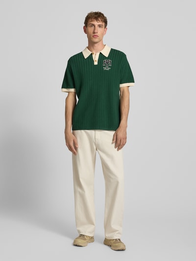 PROHIBITED Regular Fit Poloshirt mit Label-Stitching Dunkelgruen 1