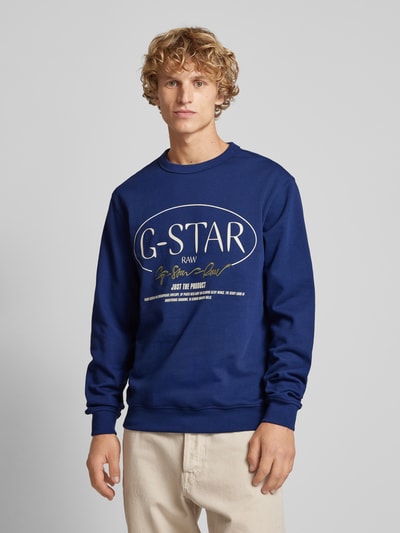 G-Star Raw Sweatshirt met labelprint Bleu - 4