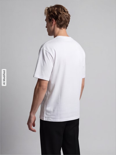 JACK & JONES T-Shirt mit geripptem Rundhalsausschnitt Modell 'BRADLEY' Weiss 5
