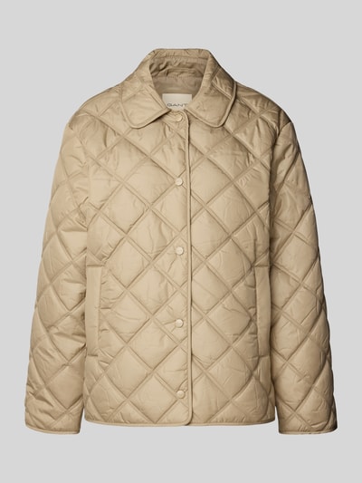 Gant Regular fit gewatteerd jack met platte kraag, model 'Quilted' Beige - 2