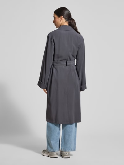 Jake*s Casual Trenchcoat aus Viskose-Mix mit Bindegürtel Dunkelgrau 5