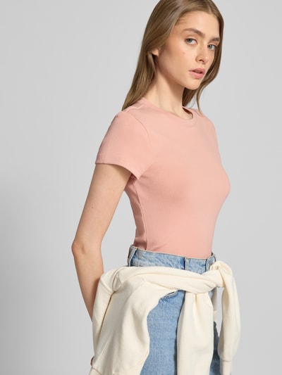 Review T-shirt z okrągłym dekoltem Brudnoróżowy 3